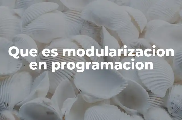Que es Modularizacion en Programacion 2 La importancia de estructurar el código en módulos