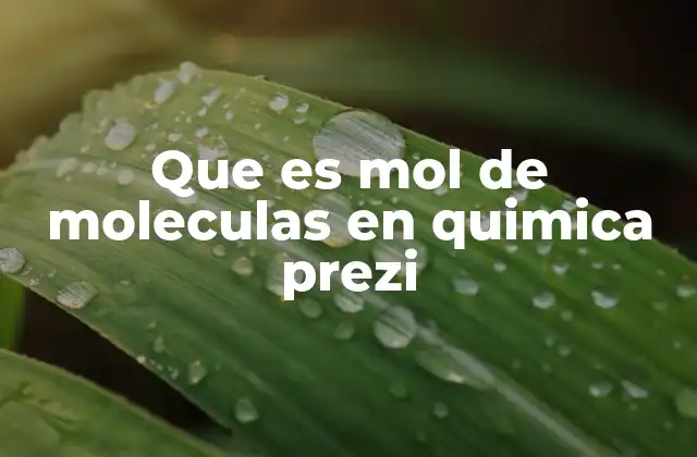 Que es Mol de Moleculas en Quimica Prezi