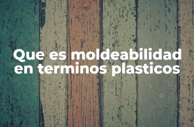Que es Moldeabilidad en Terminos Plasticos
