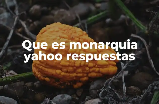 Que es Monarquia Yahoo Respuestas