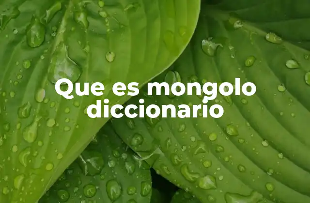 Que es Mongolo Diccionario