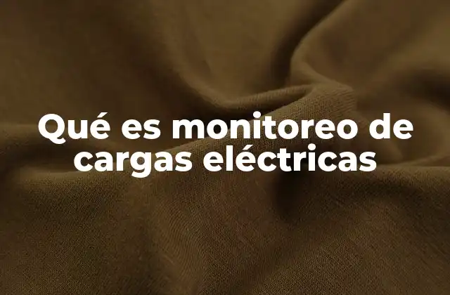 Qué es Monitoreo de Cargas Eléctricas