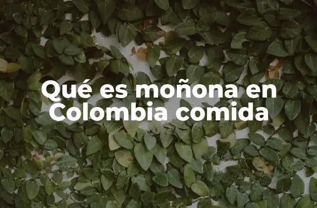 Qué es Moñona en Colombia Comida