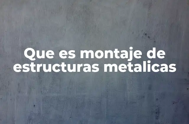 Que es Montaje de Estructuras Metalicas