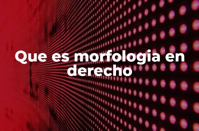 Que es Morfologia en Derecho