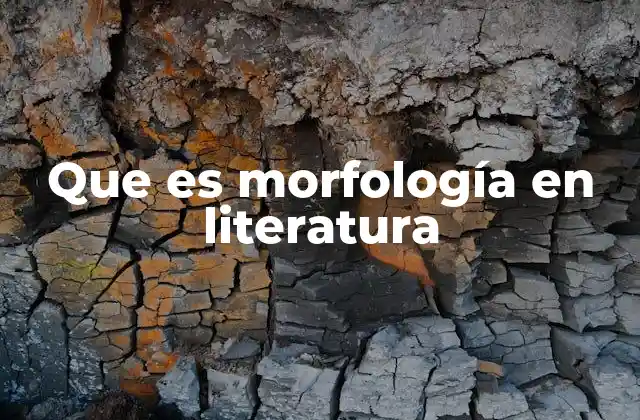 Que es Morfología en Literatura