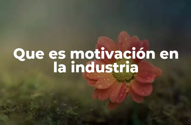La importancia de la motivación en entornos industriales