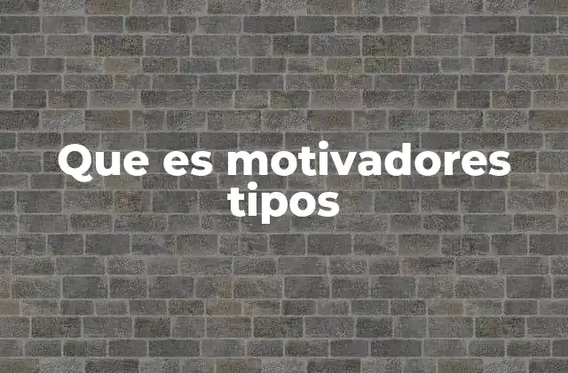 Que es Motivadores Tipos