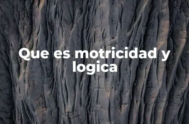 Que es Motricidad y Logica