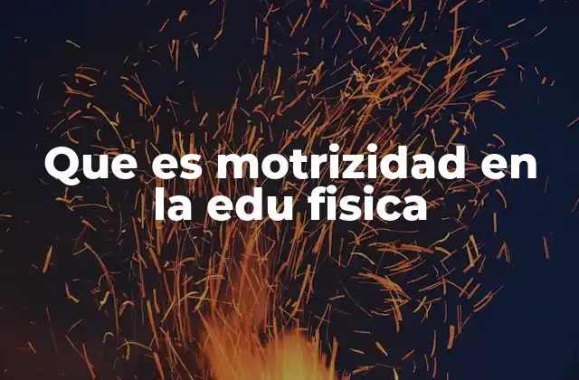 Que es Motrizidad en la Edu Fisica