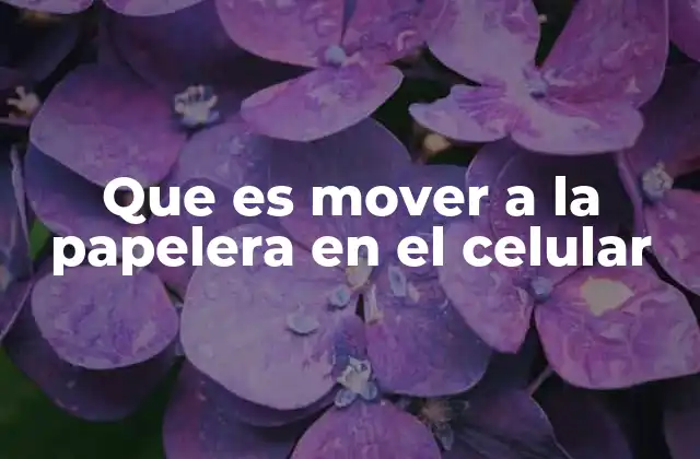 Que es Mover a la Papelera en el Celular