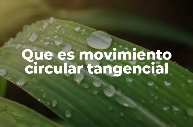 Que es Movimiento Circular Tangencial