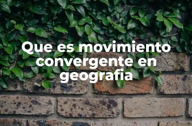 Que es Movimiento Convergente en Geografia