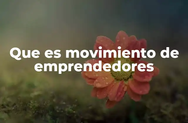 Que es Movimiento de Emprendedores