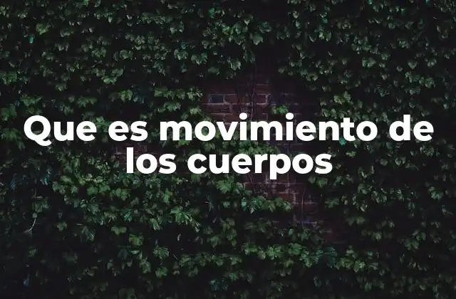 Que es Movimiento de los Cuerpos