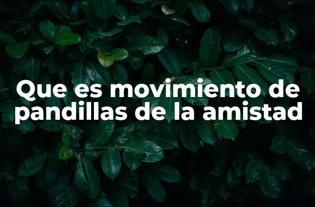 Que es Movimiento de Pandillas de la Amistad