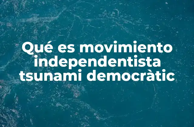 Qué es Movimiento Independentista Tsunami Democràtic