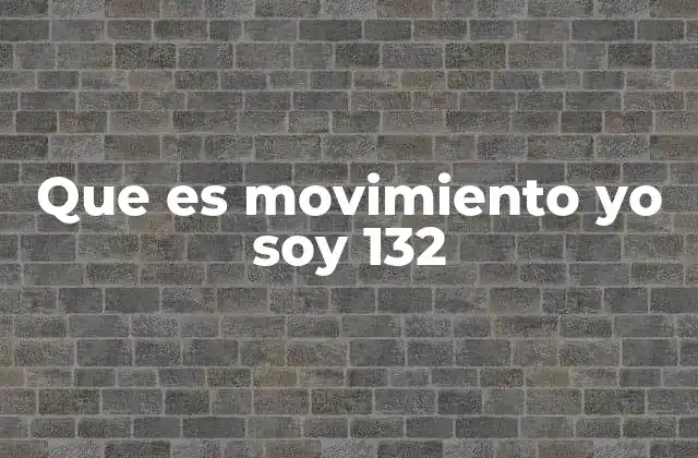 Que es Movimiento Yo Soy 132