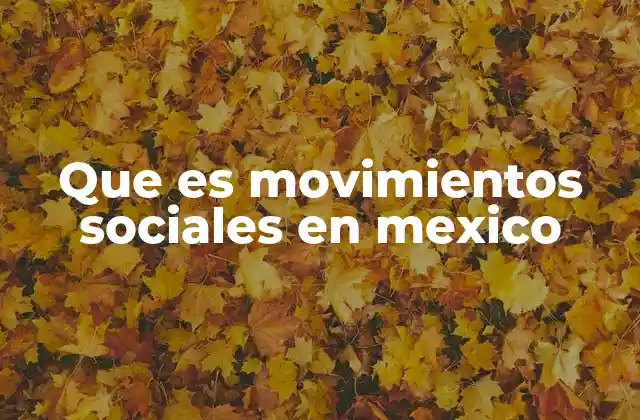 Que es Movimientos Sociales en Mexico