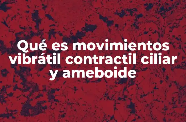 Qué es Movimientos Vibrátil Contractil Ciliar y Ameboide