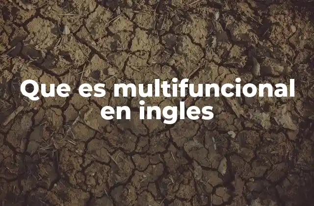Que es Multifuncional en Ingles