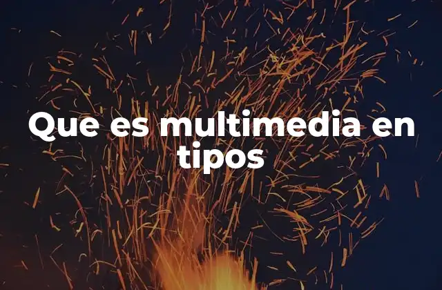 Que es Multimedia en Tipos