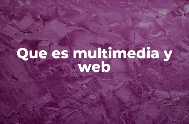 Que es Multimedia y Web