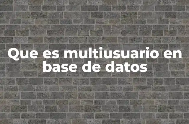 Que es Multiusuario en Base de Datos