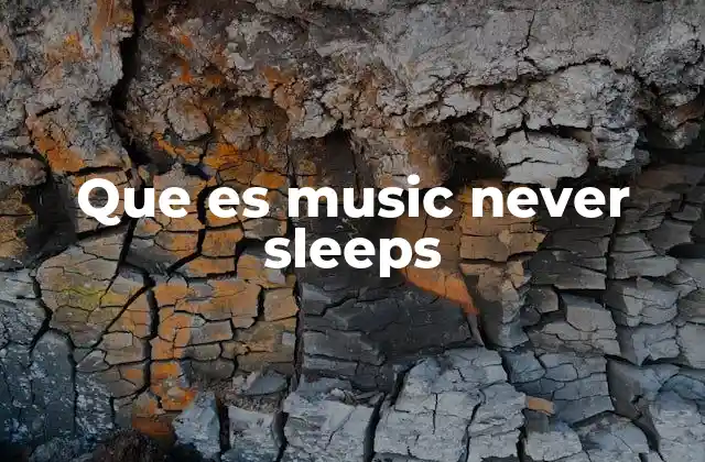 Que es Music Never Sleeps