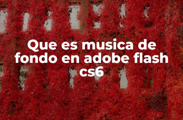 Que es Musica de Fondo en Adobe Flash Cs6