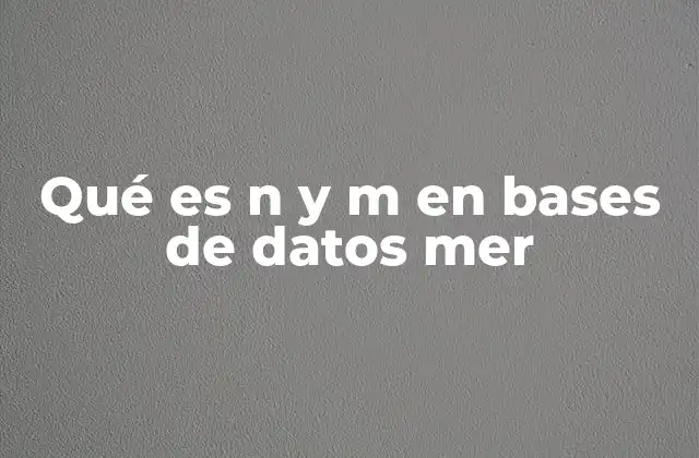 Qué es N y M en Bases de Datos Mer