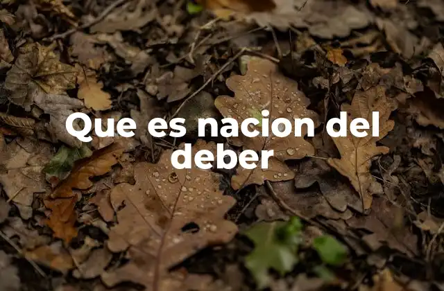 Que es Nacion Del Deber