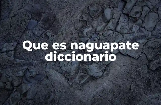 Que es Naguapate Diccionario