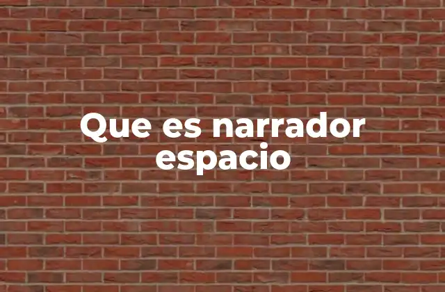 Que es Narrador Espacio