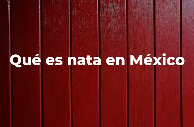 Qué es Nata en México