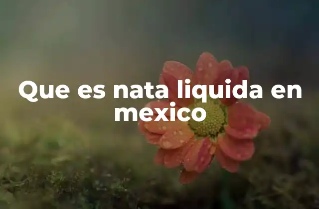 Que es Nata Liquida en Mexico