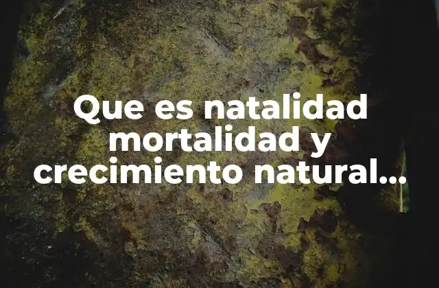 Que es Natalidad Mortalidad y Crecimiento Natural Significado