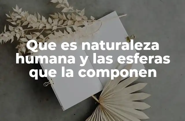 Que es Naturaleza Humana y las Esferas que la Componen