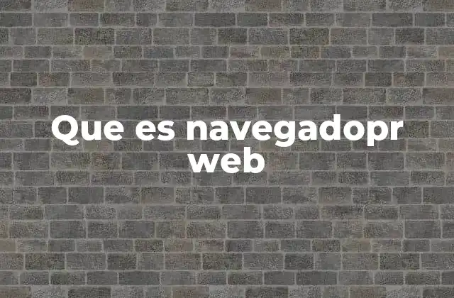 Que es Navegadopr Web