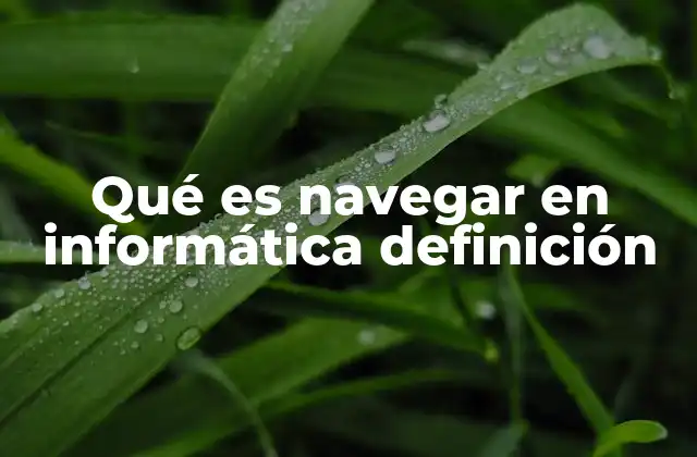 Qué es Navegar en Informática Definición