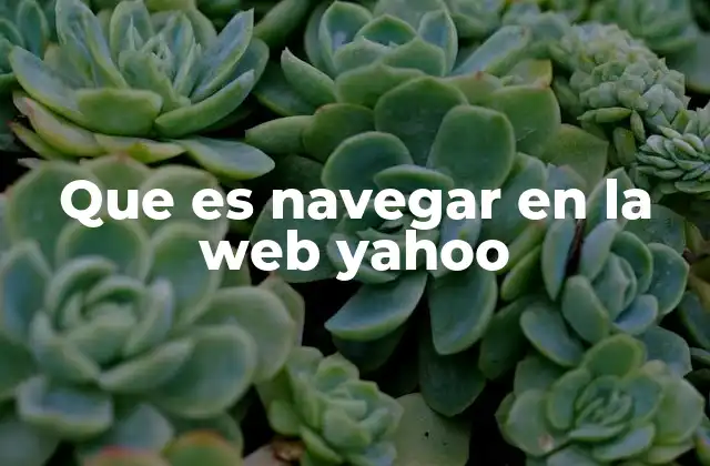 Que es Navegar en la Web Yahoo