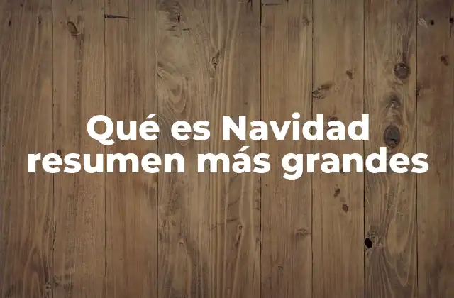 Qué es Navidad Resumen Más Grandes