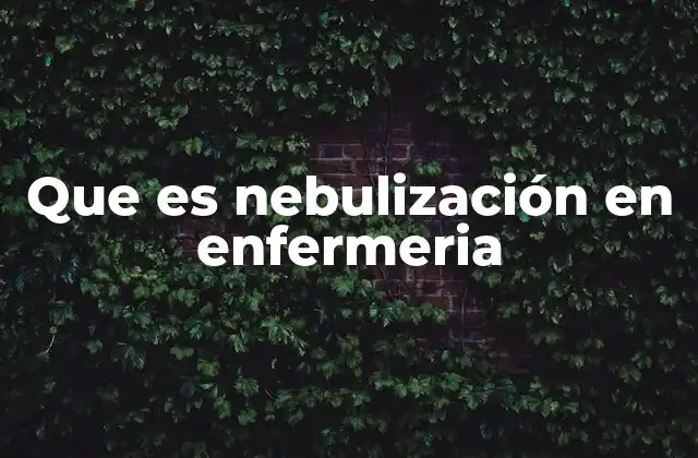 Que es Nebulización en Enfermeria