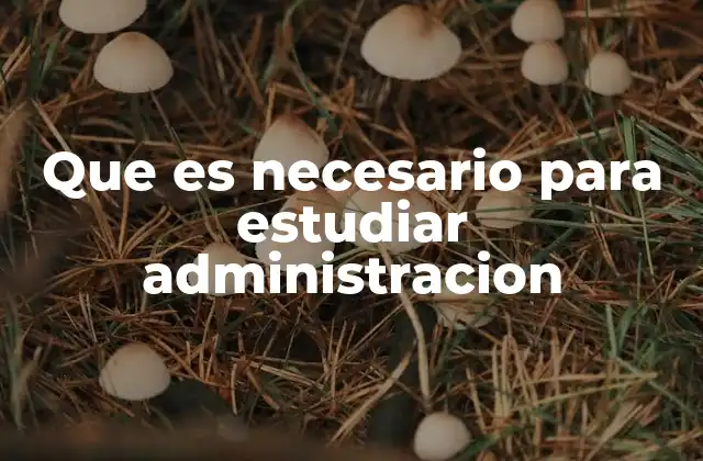 Que es Necesario para Estudiar Administracion