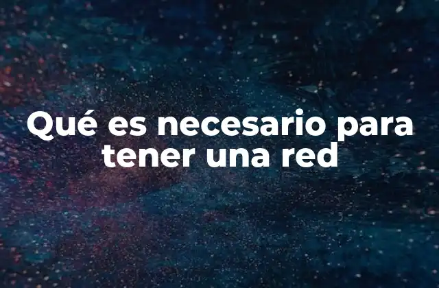 Qué es Necesario para Tener una Red