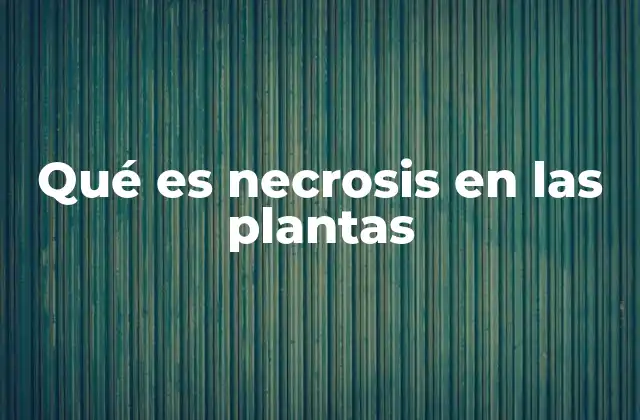 Qué es Necrosis en las Plantas
