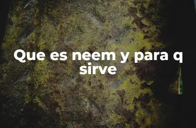Que es Neem y para Q Sirve