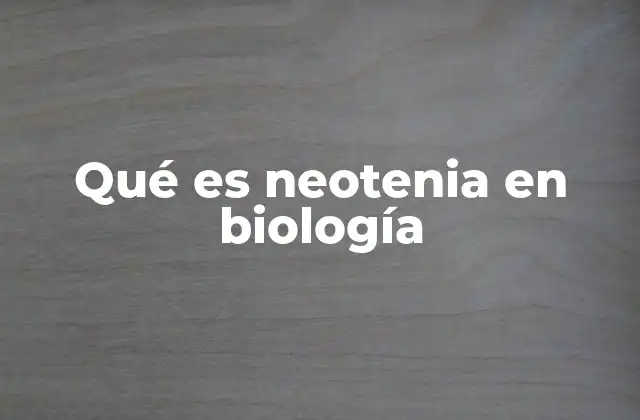 Qué es Neotenia en Biología