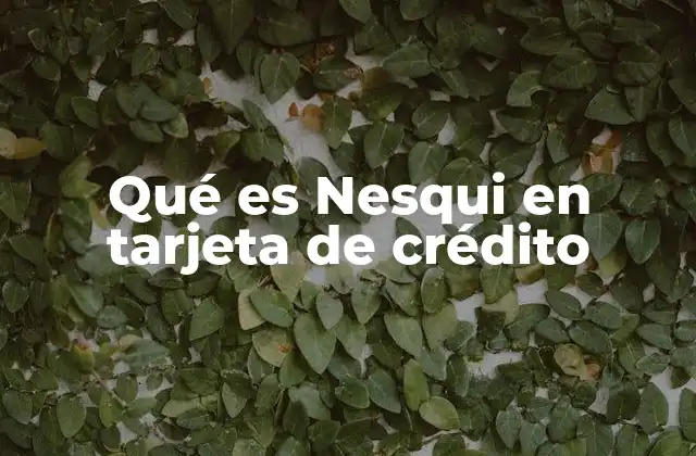 Qué es Nesqui en Tarjeta de Crédito
