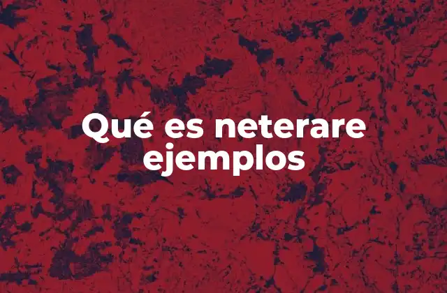 Qué es Neterare Ejemplos